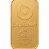Cirkulerad Boliden guldtacka 100 gram 999,9 fint guld – framsida