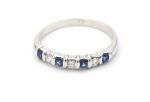 Diamant ring med safirer i 18k vitguld- 0,18 ct
