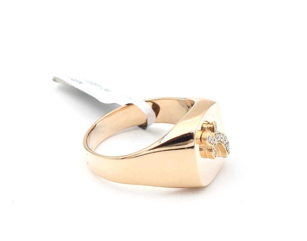 Klackring med diamanter i 18k guld Klackring med diamanter i 18k guld