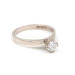 Diamantring i 18k vitguld- 0,37 ct