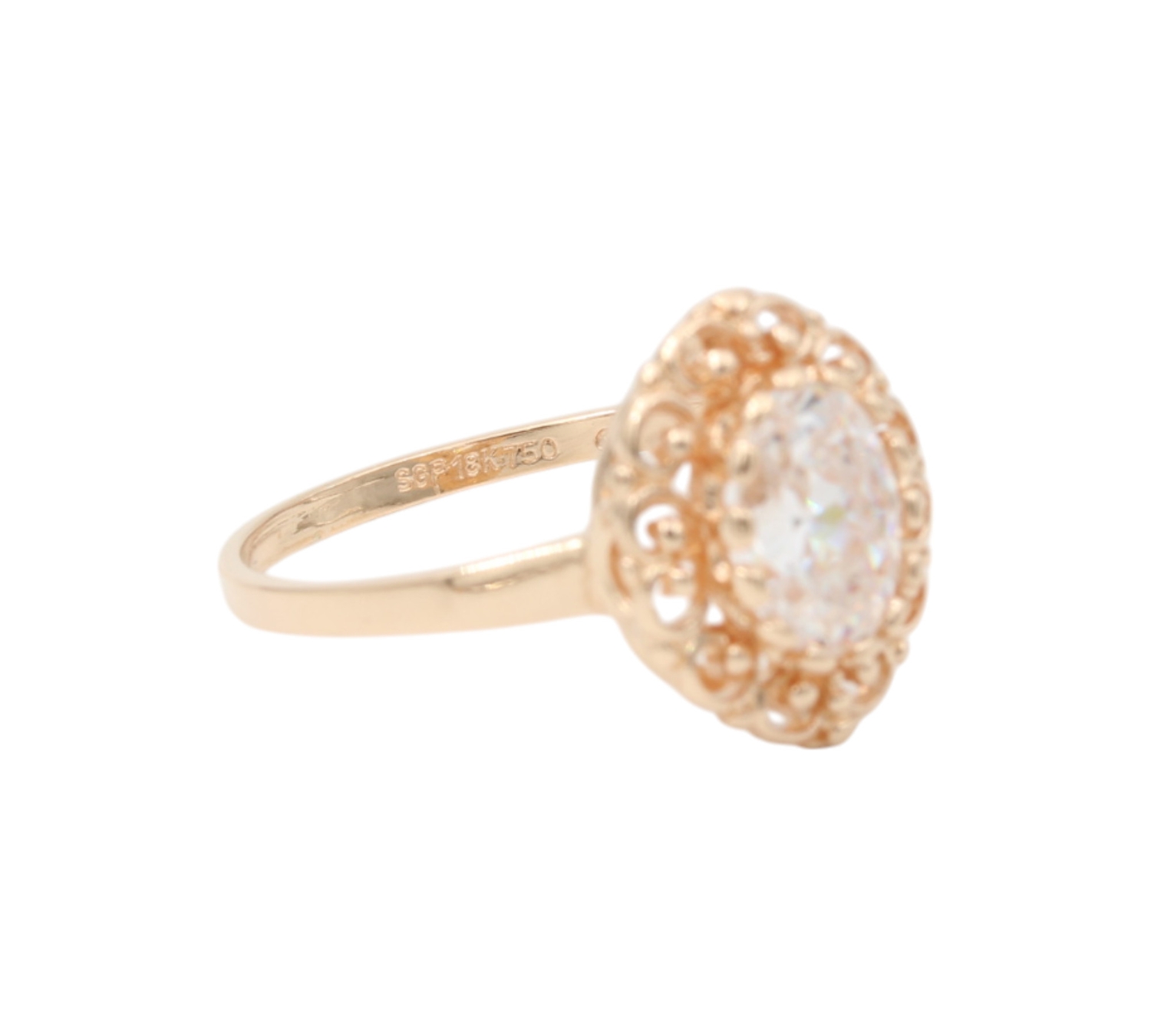 Ring i 18k guld med en zirkonia sten Ring i 18k guld med en zirkonia sten
