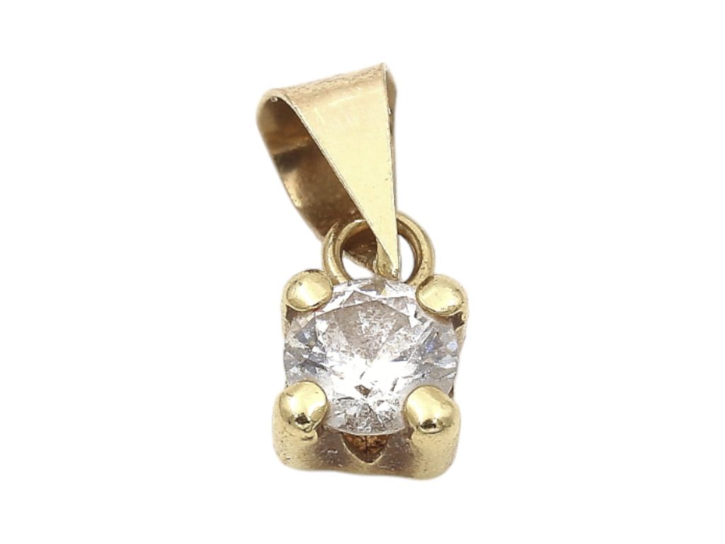 Hängen i 18k guld med en cubic zirconia