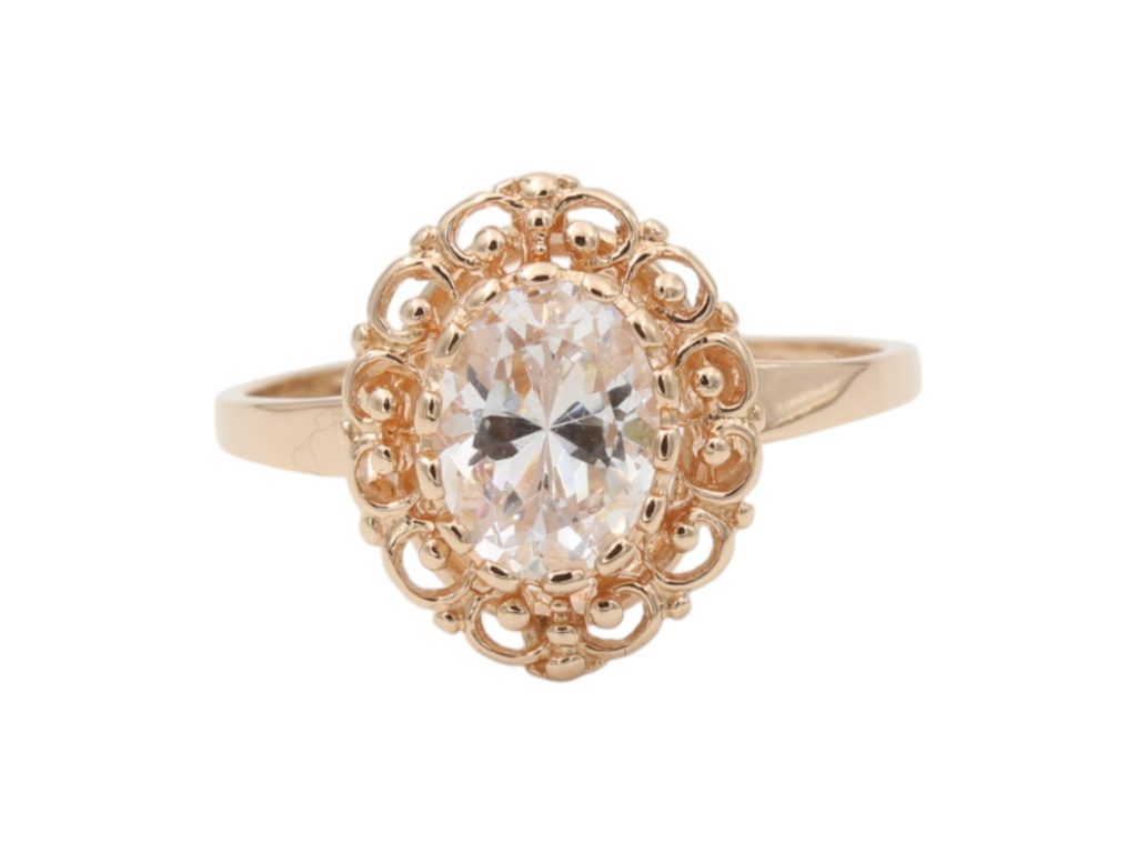 Ring i 18k guld med en zirkonia sten