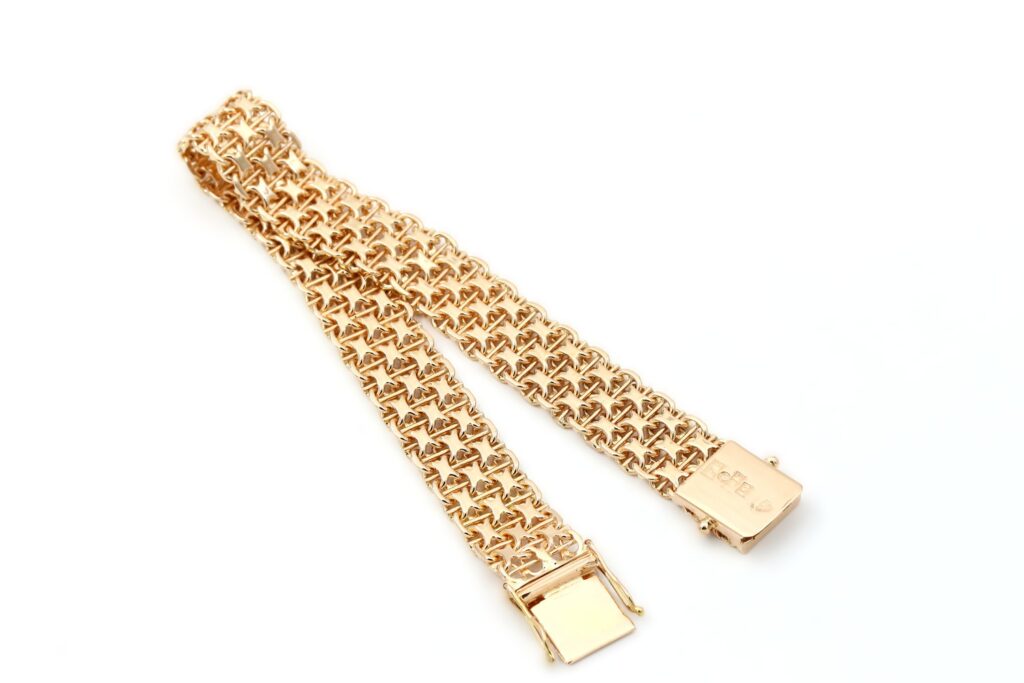 X-länk armband i 18k guld med stavar