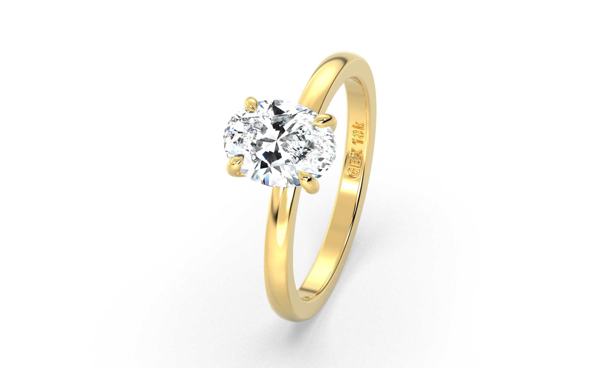 Ring med oval diamant