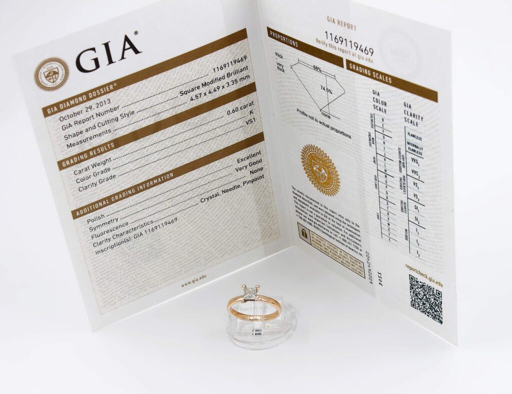 Ring i 18k guld med en princesslipad diamant på total 0.60 ct.Vikt 3.35g