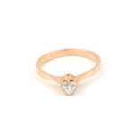 Diamantring med en hjärtslipad diamant på ca 0,20 ct