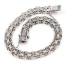 X-länk armband med stavar i 18k vitguld.vikt 14 g