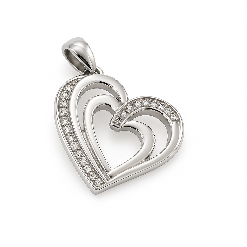 Diamant hänge i 18k vitguld med små diamanter