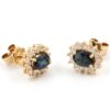 Diamantörhängen med safirer i 18k guld 0,28 ct . vikt: 3,78 g
