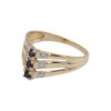 Ring i 18k guld med 6 st diamanter och 3 st safirer