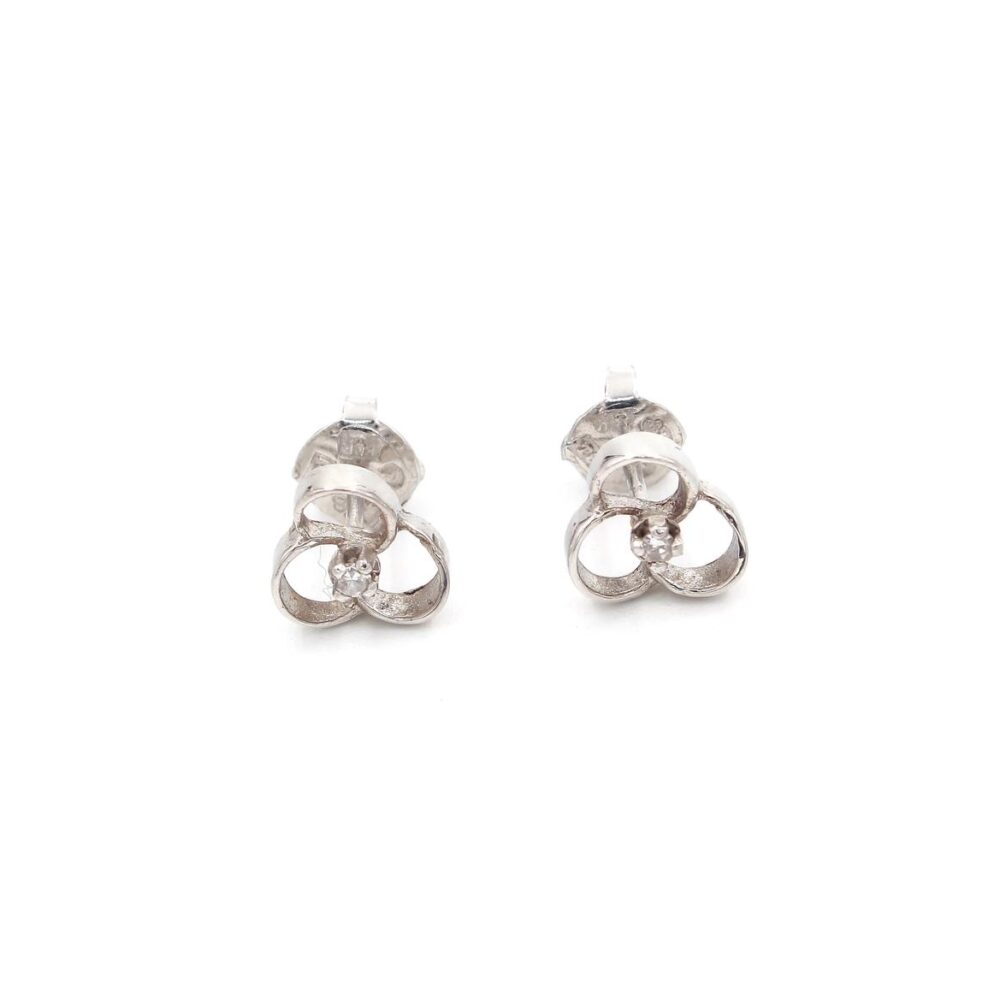 Diamant örhängen i 18k vitguld - 0,02 ct