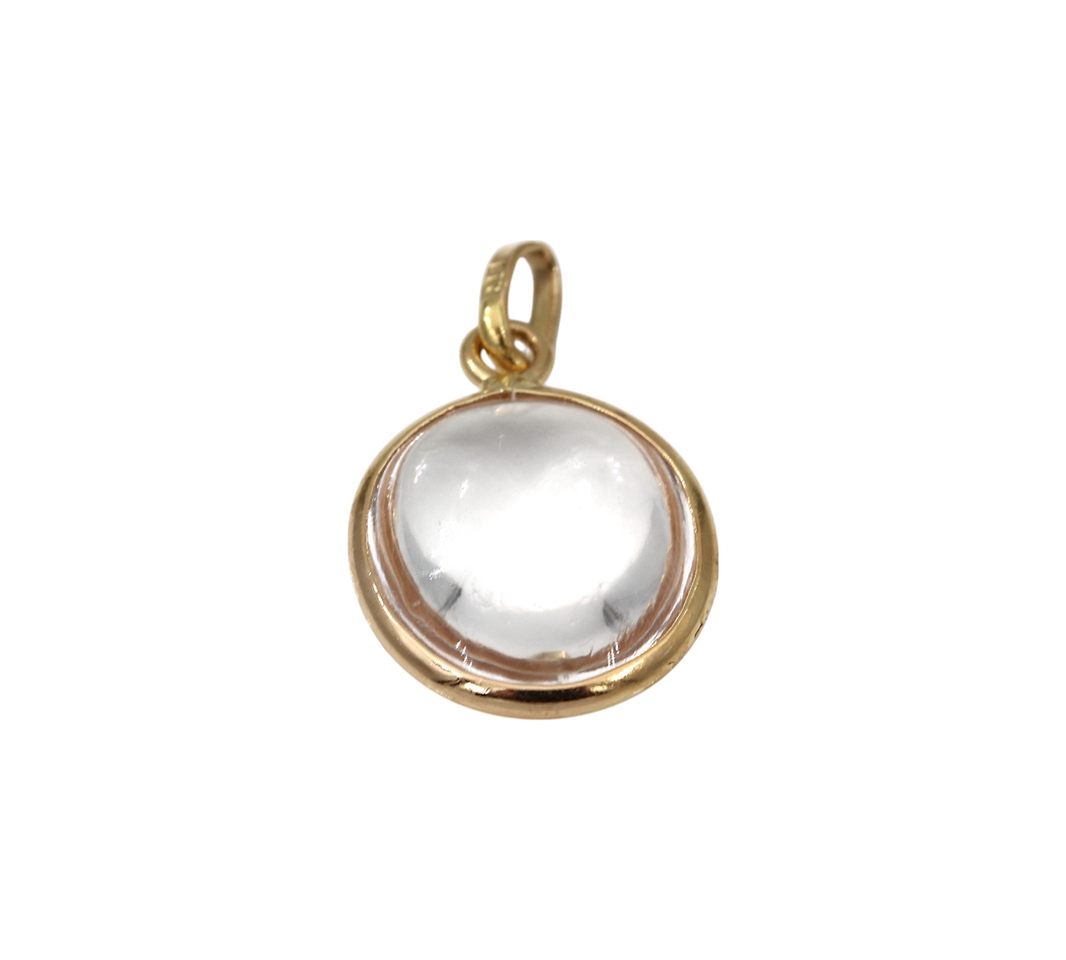 Hänge i 18k guld med en glas sten