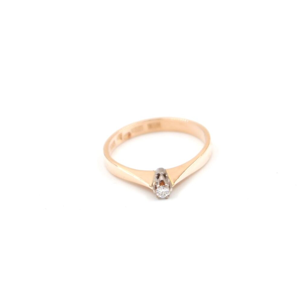 Solitär ring i 18k guld 0,05 ct