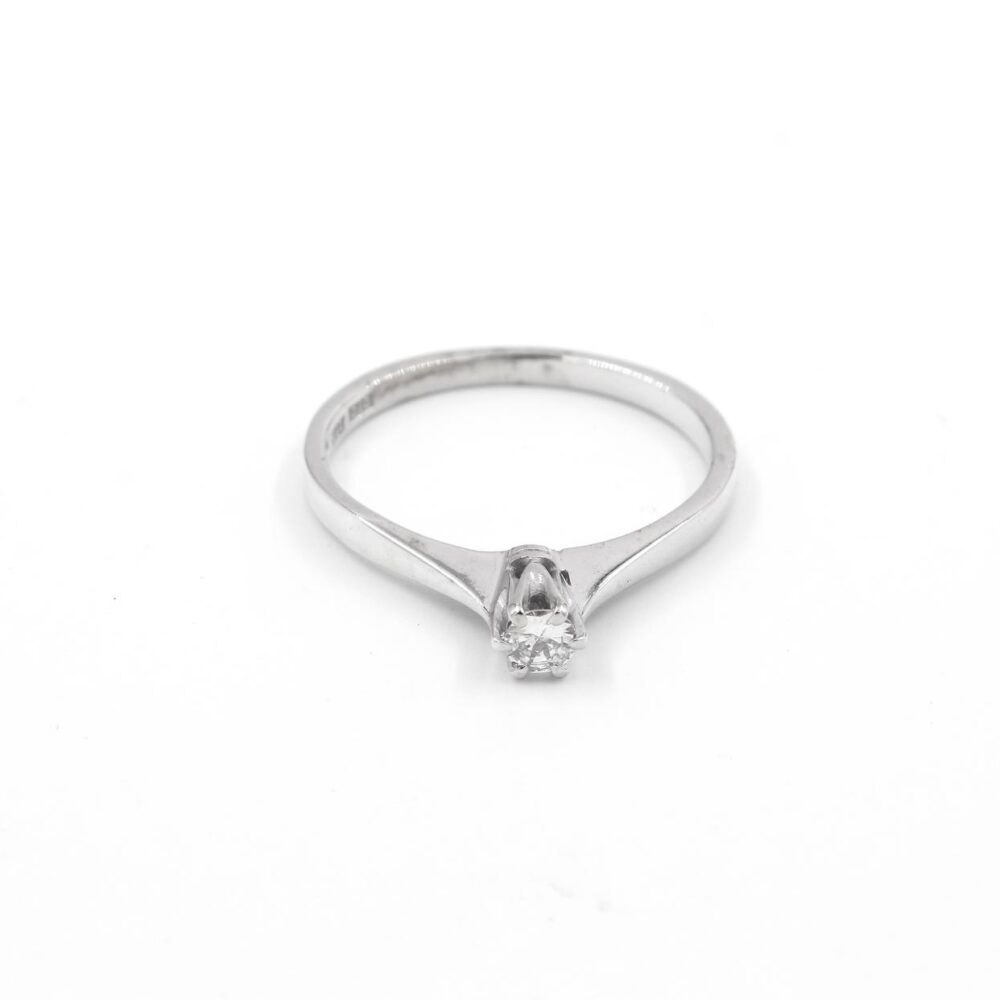 Solitär ring i 18k vitguld 0,10 ct