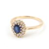 Diamantring med safirer i 18k guld 0,12ct. vikt: 3 g