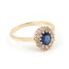 Diamantring med safirer i 18k guld 0,12ct. vikt: 3 g