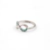 Ring i 18k guld med blåa Diamanter -ca 0,20ct
