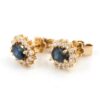Diamantörhängen med safirer i 18k guld 0,28 ct . vikt: 3,78 g