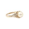 Diamantring i 18k guld 0,02 ct med en pärla