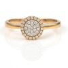 Diamantring i 18k roseguld med små diamanter.