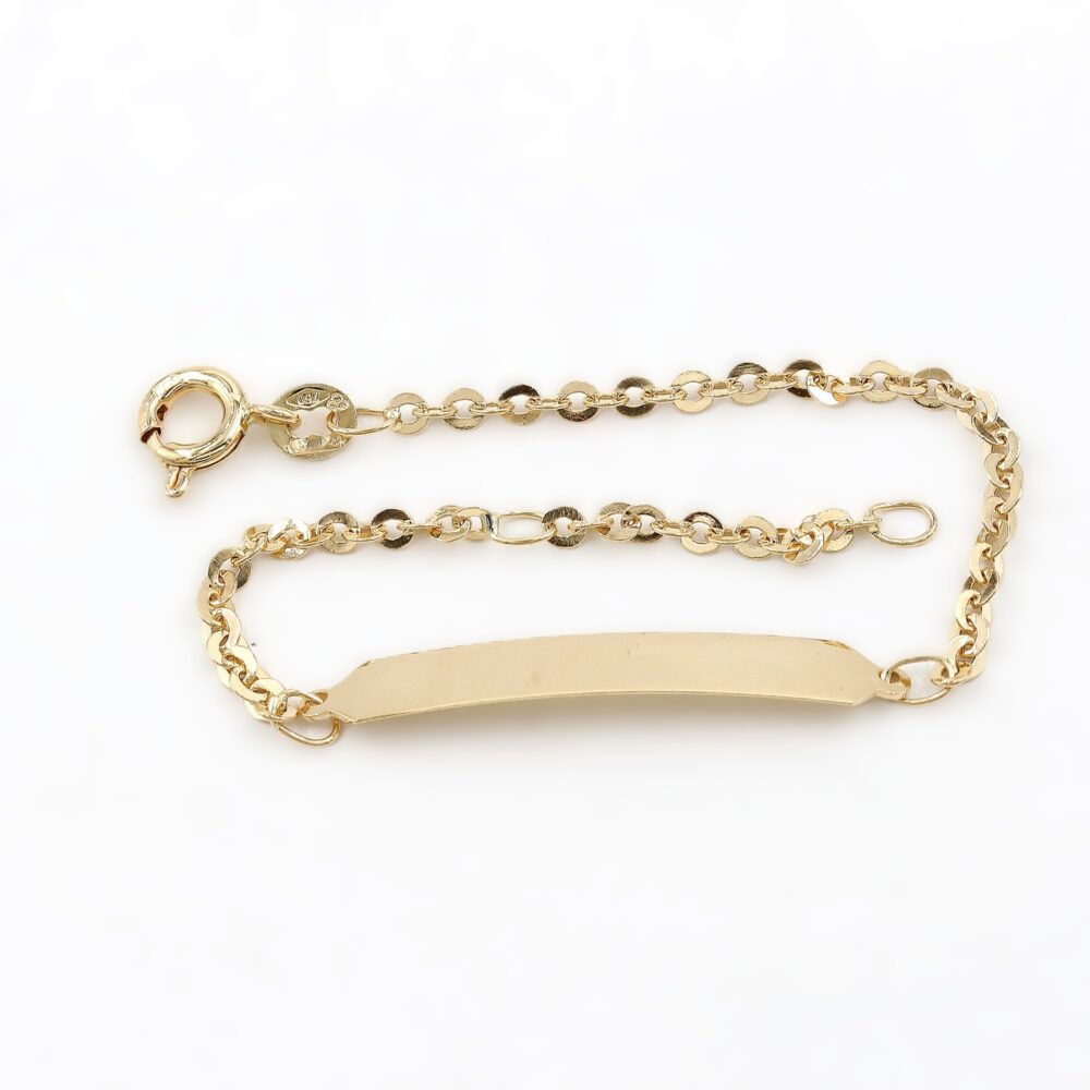 Armband med bricka i 18k guld.Vikt 2.21g