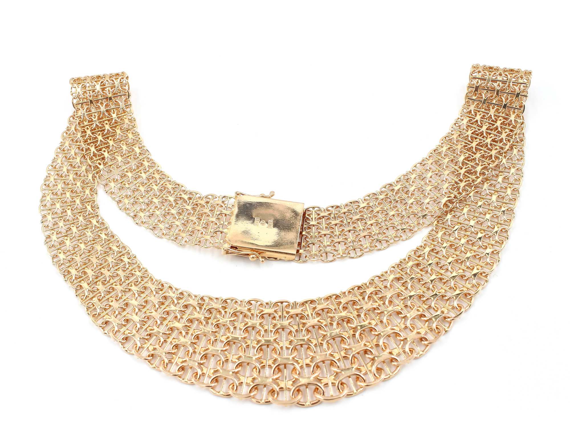 X-länk halsband med stavar i 18k guld 5X. vikt:57,79g