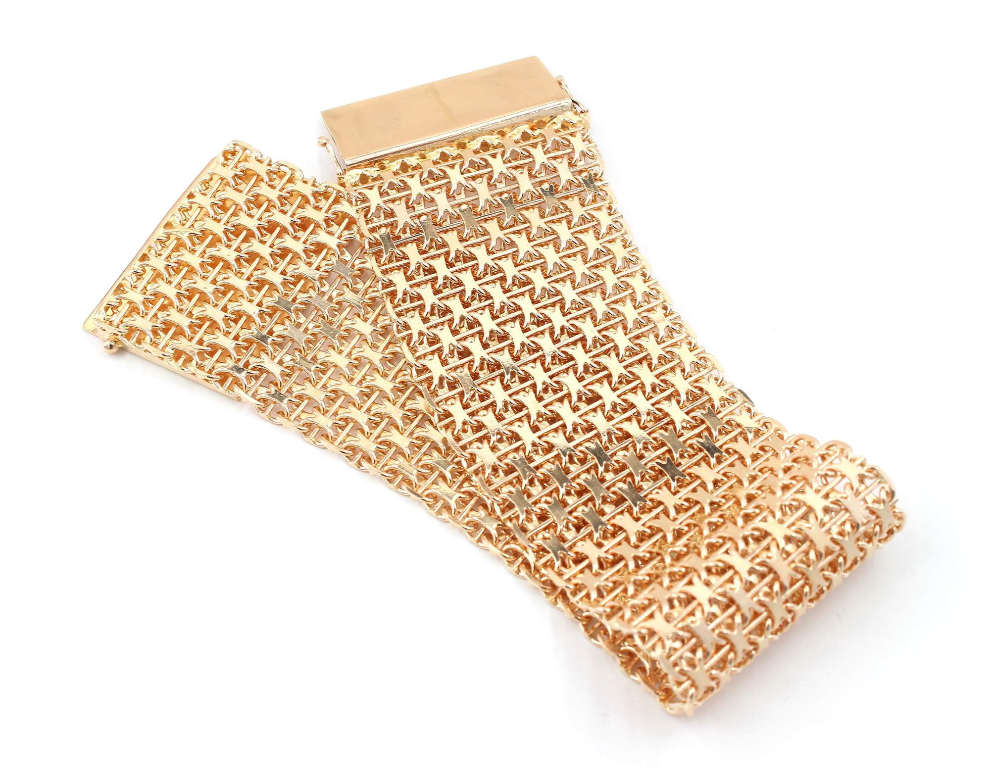 X-länk armband med stavar i 18k guld 11X. vikt: 87,5g