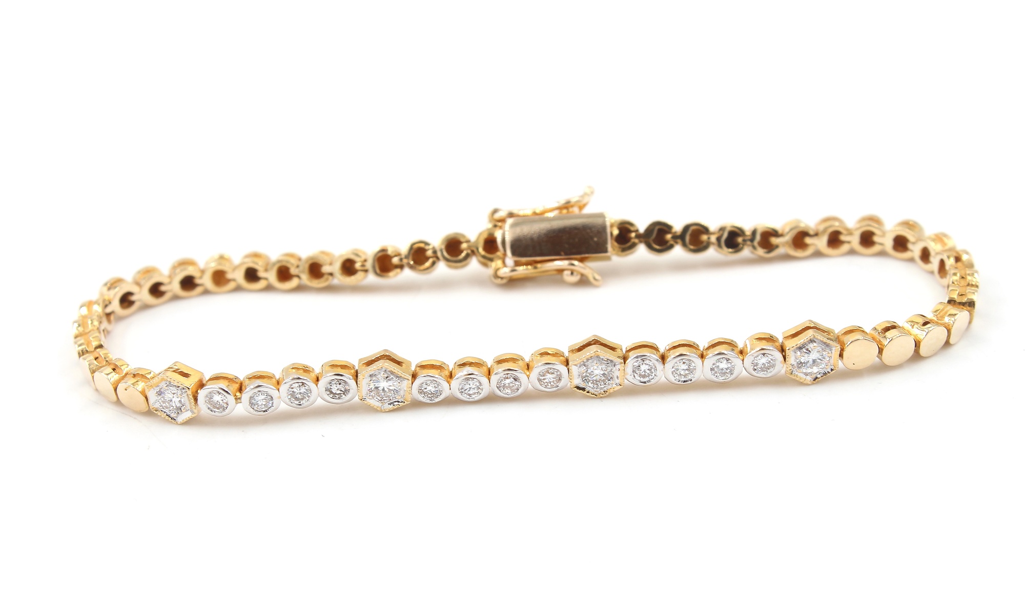 Diamant armband i 18k guld 0.52ct G-VS. vikt:8,6g