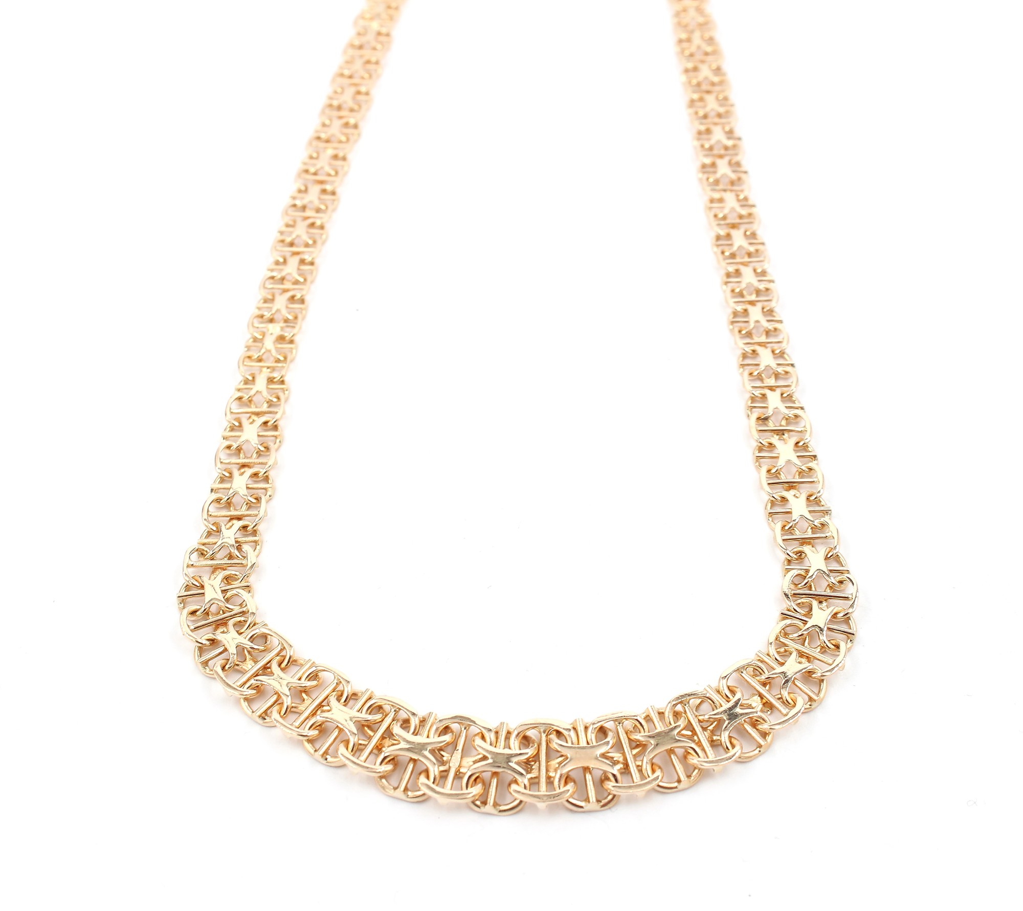 X-länk Halsband med stavar i 18k guld . vikt: 23,62g
