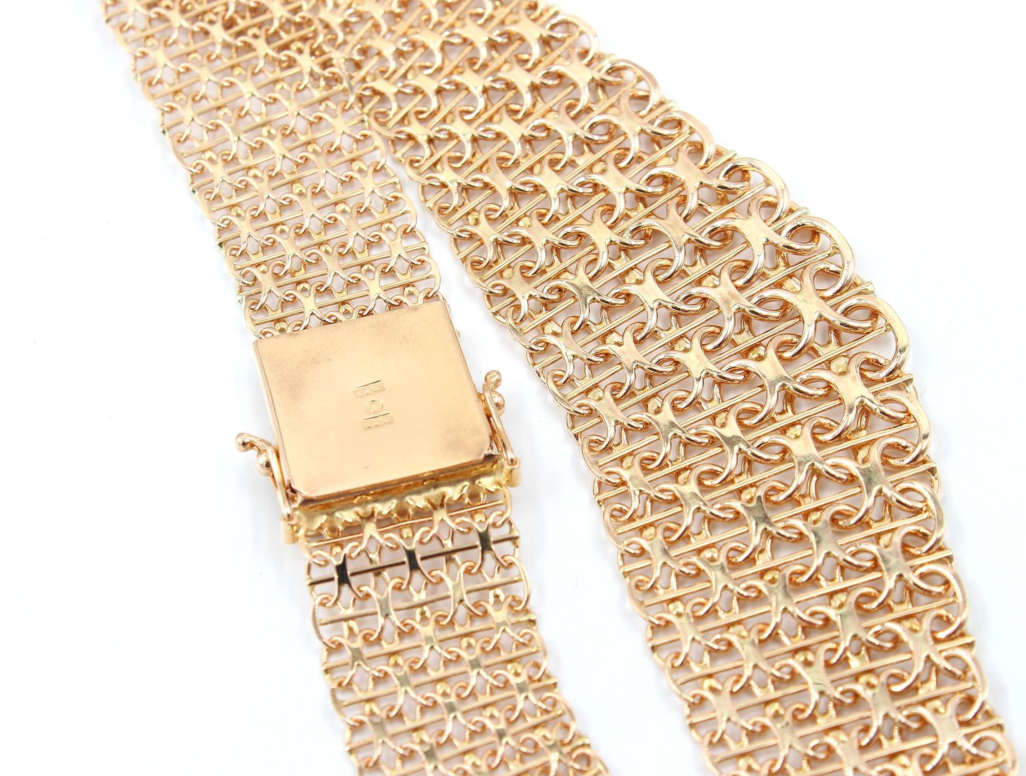X-länk halsband med stavar i 18k guld 5X. vikt:57,79g