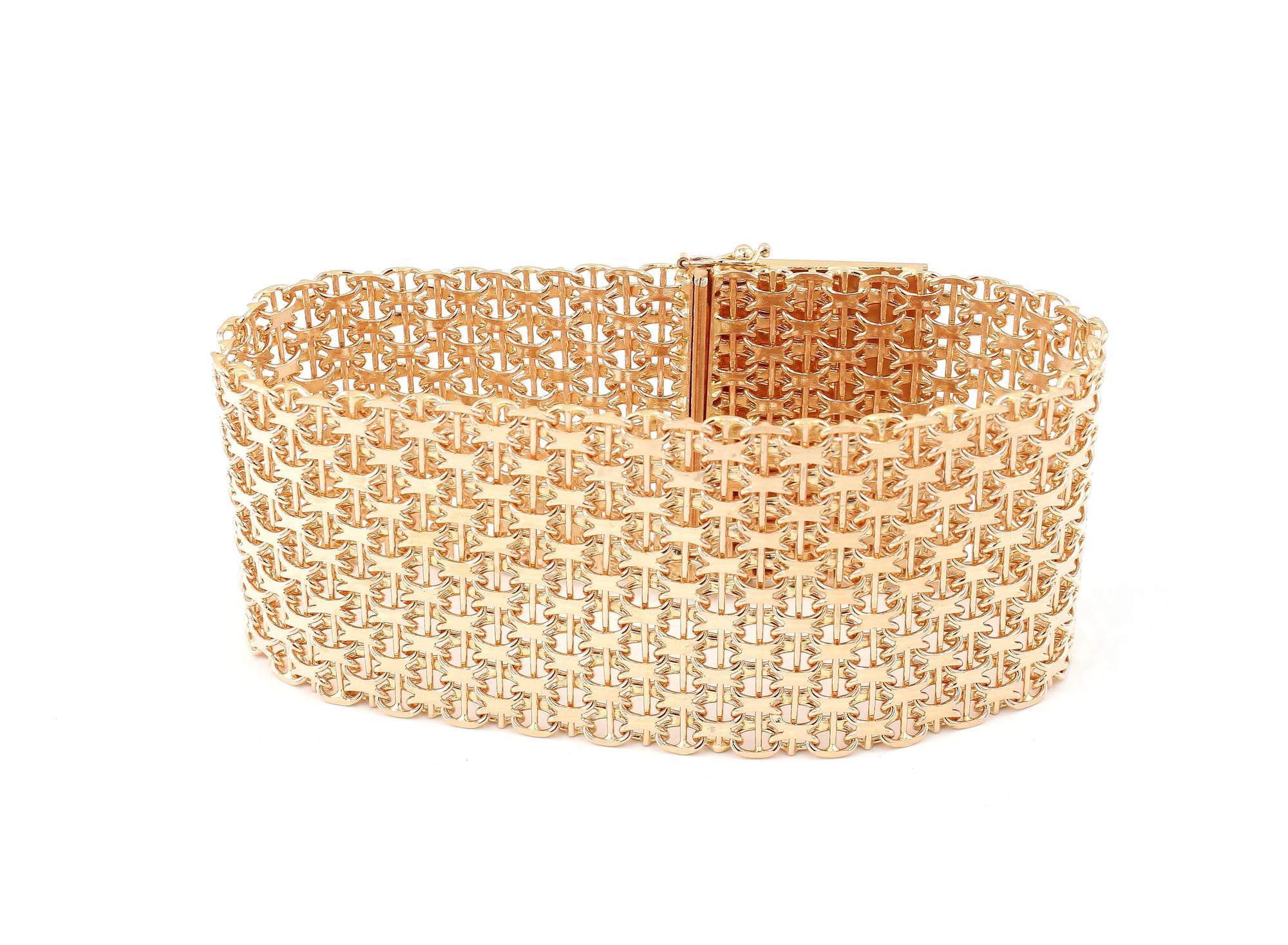 X-länk armband med stavar i 18k guld 11X. vikt: 87,5g