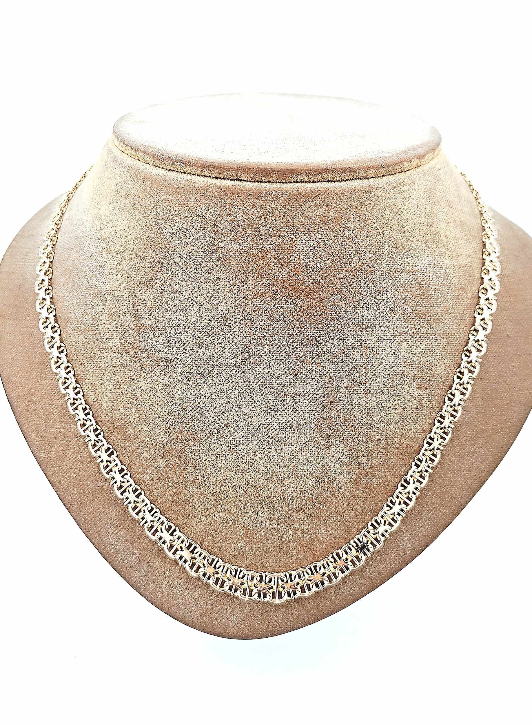 X-länk halsband med stavar i 18k guld. vikt:15 g