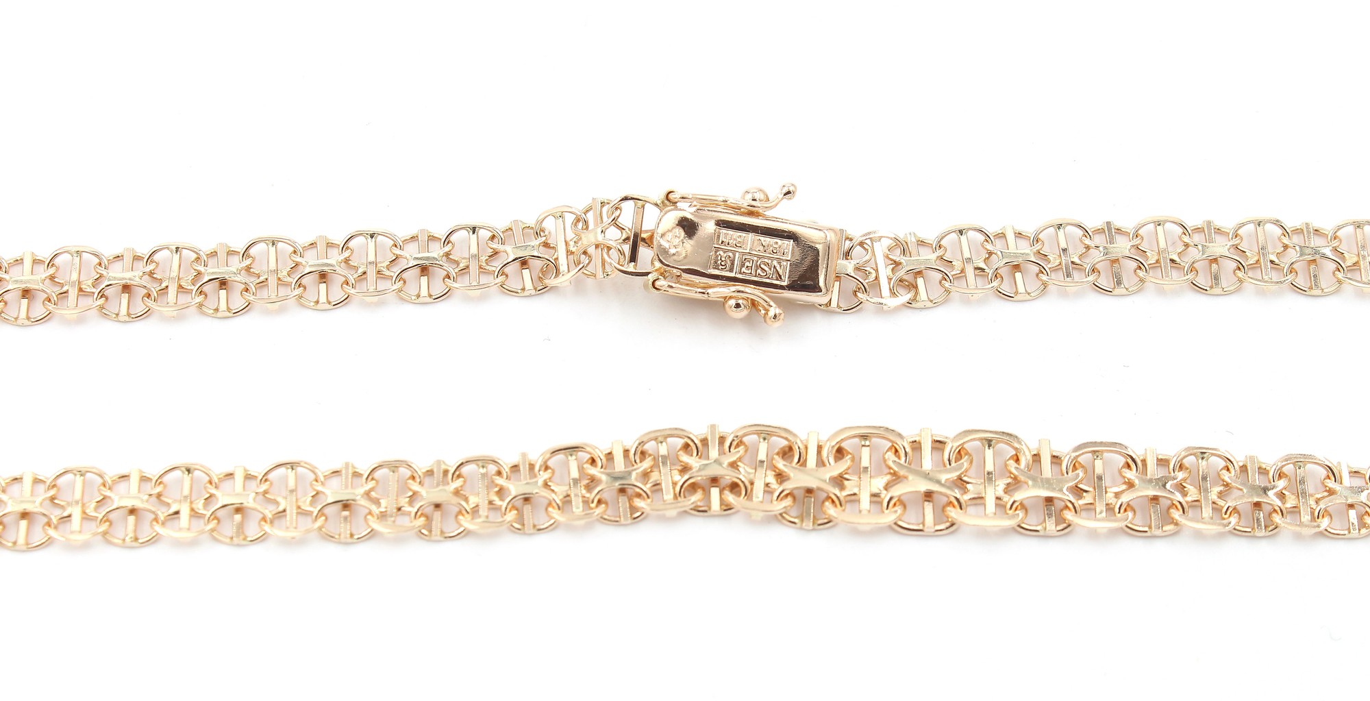 X-länk halsband med stavar i 18k guld.vikt 13,2g