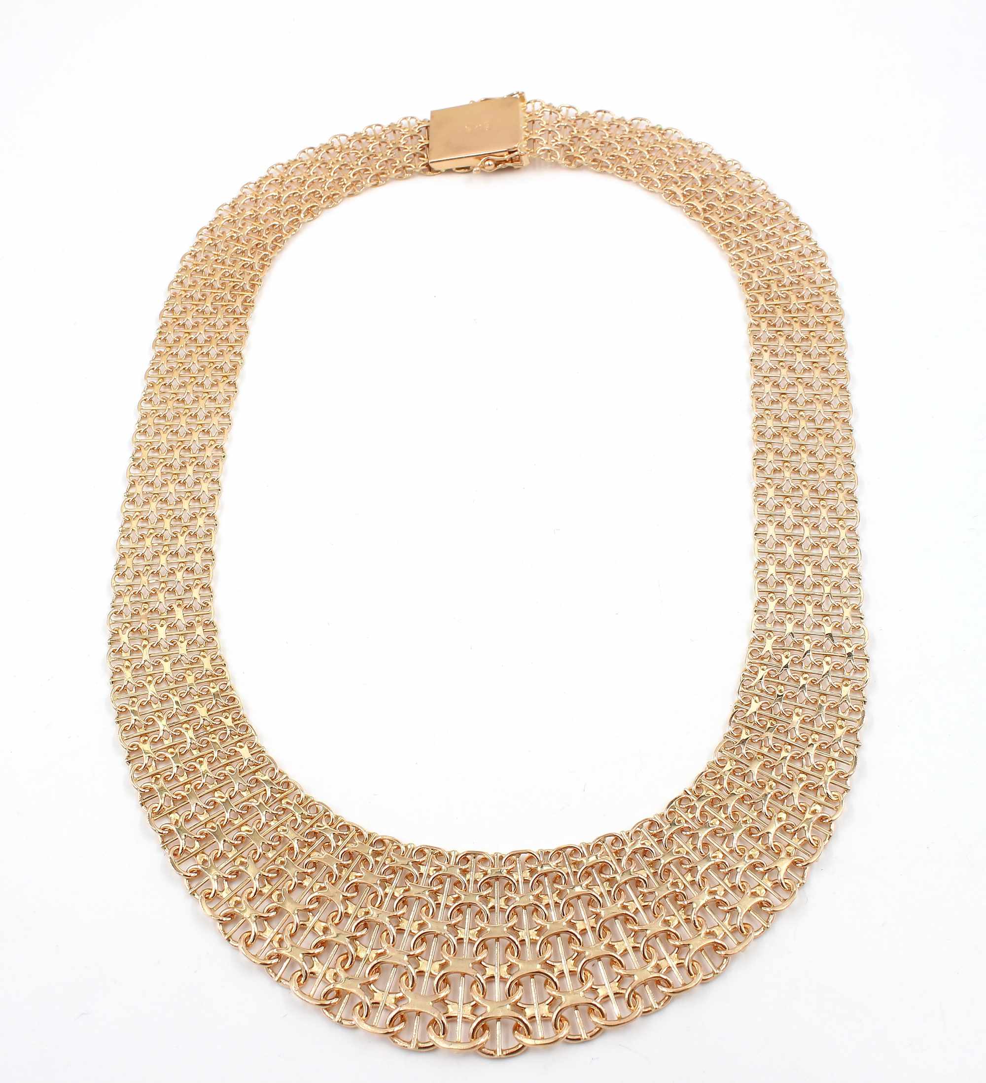X-länk halsband med stavar i 18k guld 5X. vikt:57,79g