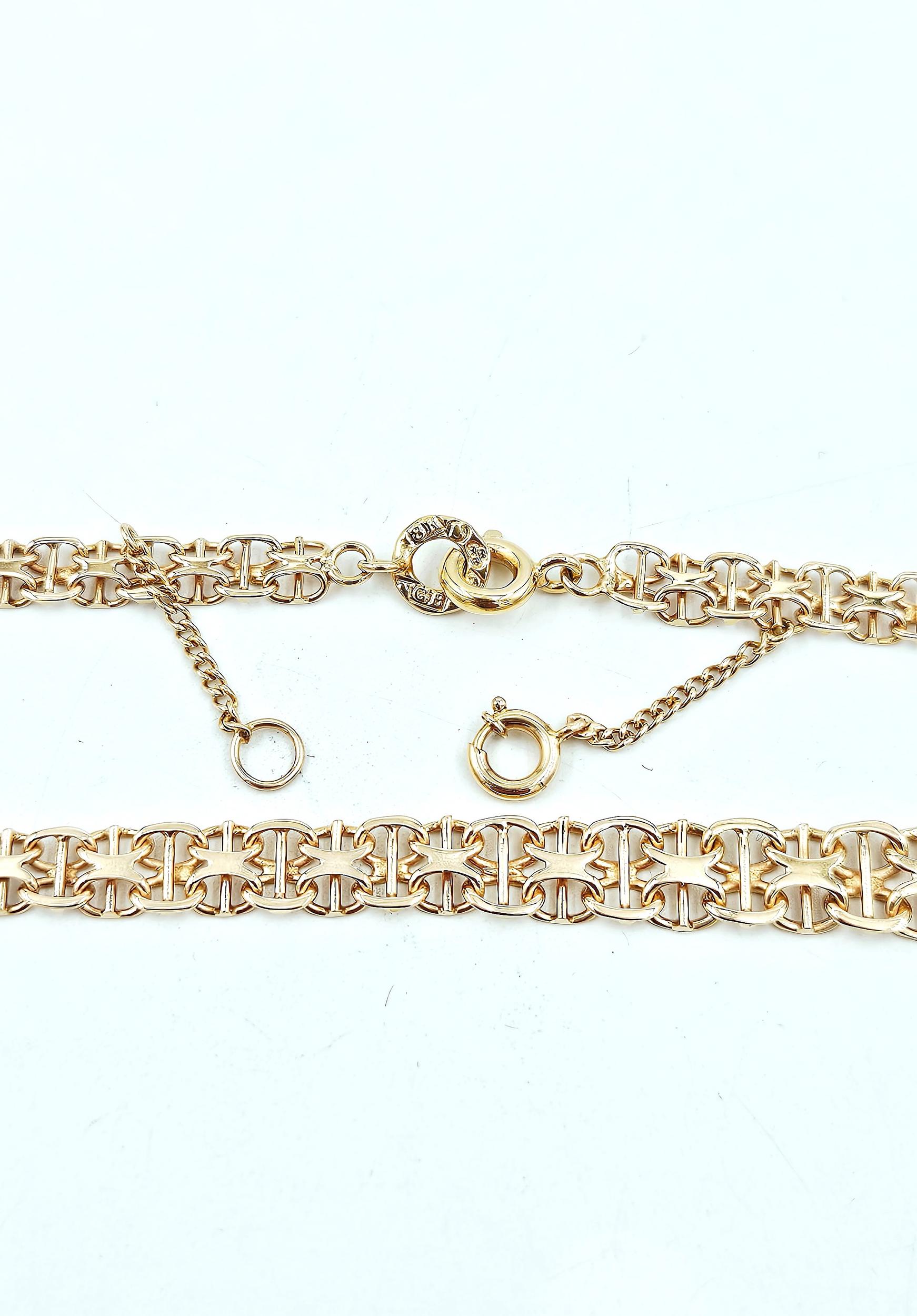 X-länk halsband med stavar i 18k guld. vikt:15 g