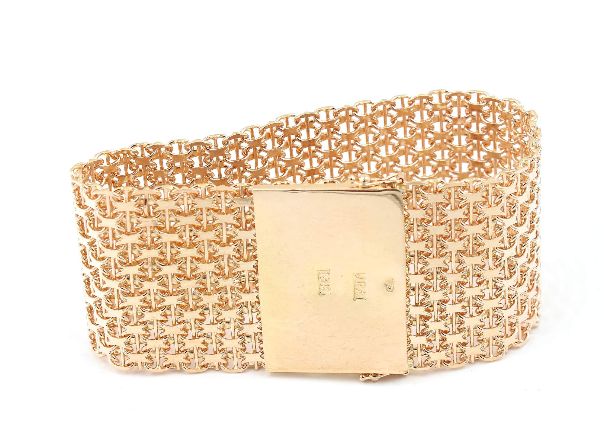 X-länk armband med stavar i 18k guld 11X. vikt: 87,5g