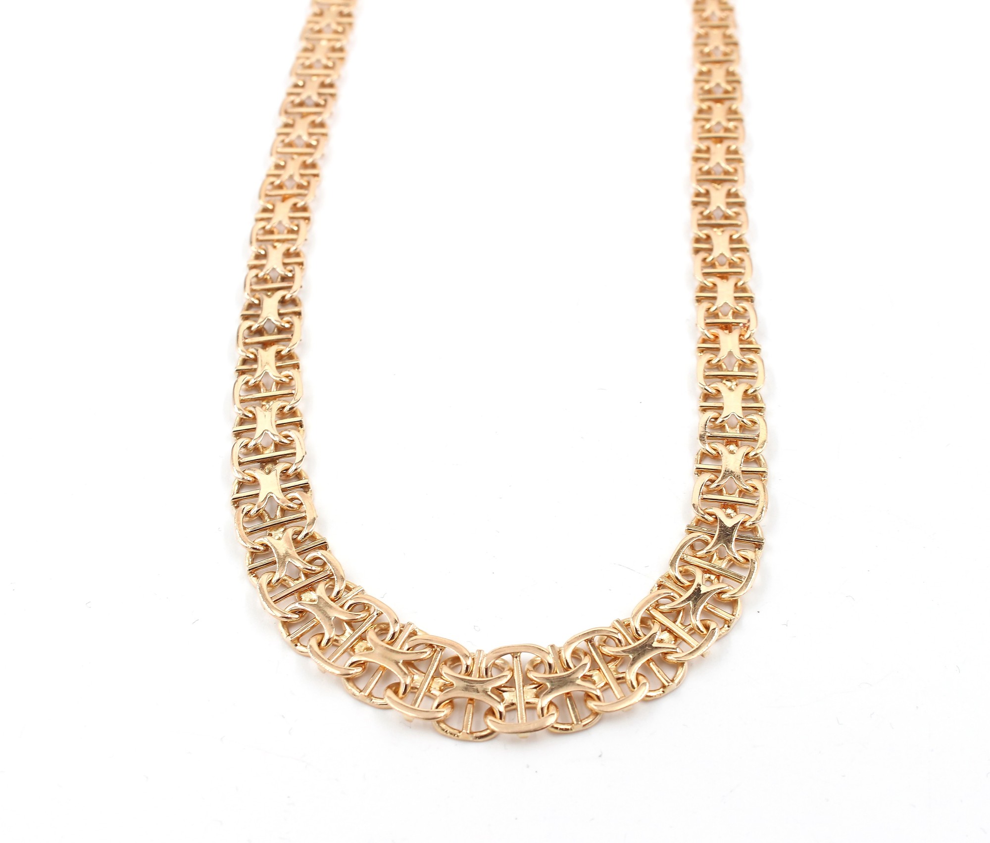 X-länk Halsband med stavar i 18k guld . vikt: 28,22 g