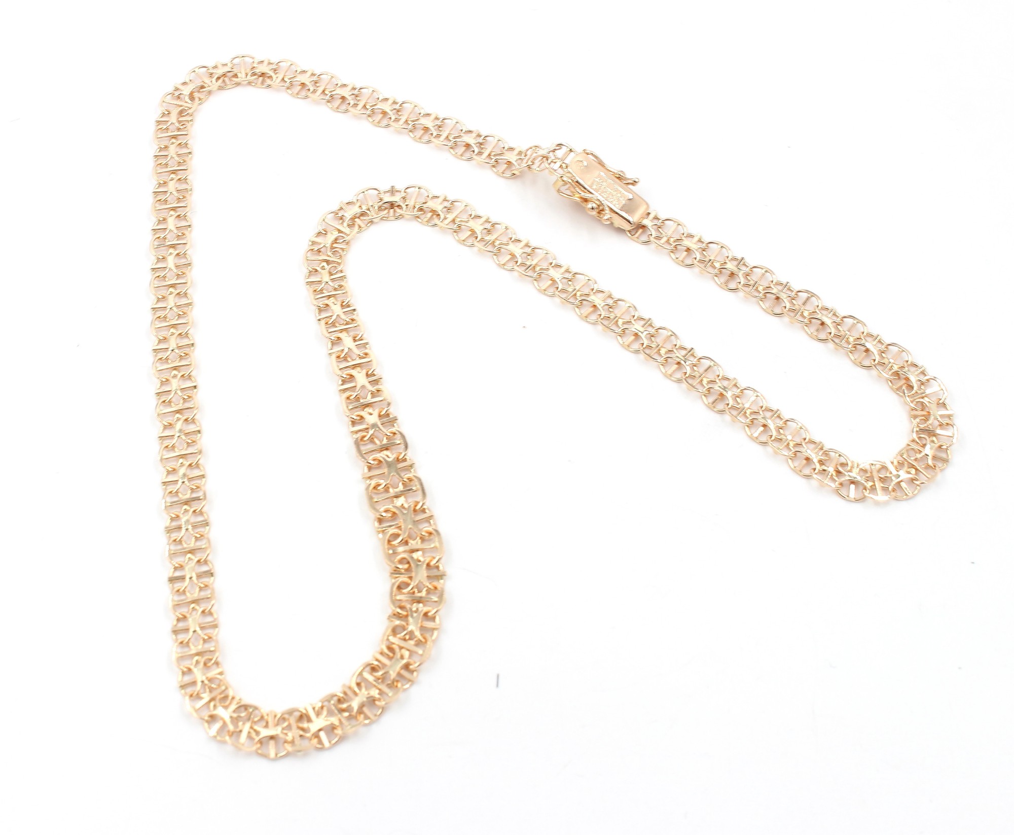X-länk halsband med stavar i 18k guld.vikt 13,2g
