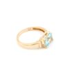 Diamant ring i 18k guld med en akvamarin. vikt: 3,63g