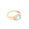 Diamant ring i 18k guld med en akvamarin. vikt: 3,63g