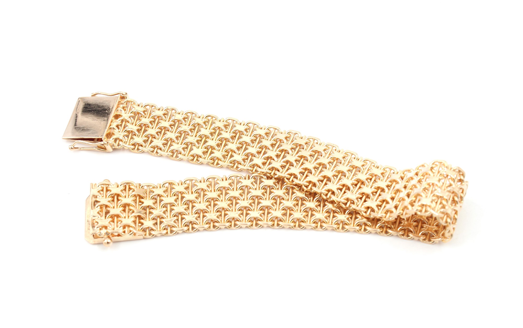 X-länk armband med stavar i 18k guld 4X . vikt:32,3