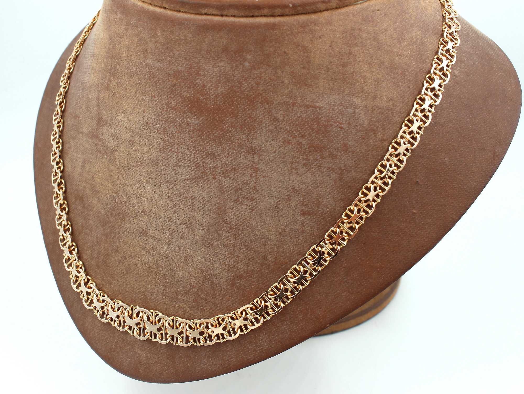 X-länk halsband med stavar i 18k guld. vikt: 24g
