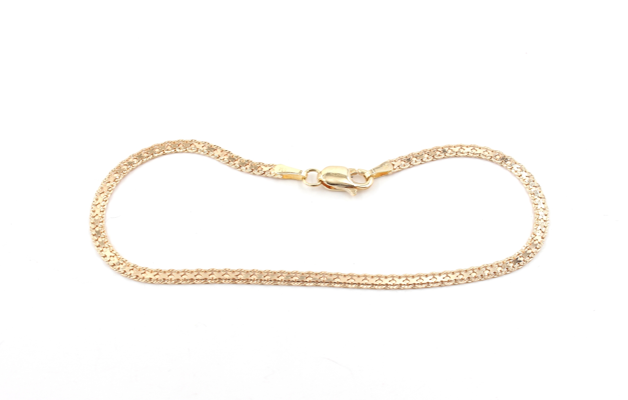 X-länk armband i 18k guld. vikt: 2,75 g