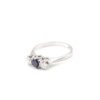 Diamantring med en safir i 18k vitguld ca 0,20 ct diamanter