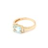 Diamant ring i 18k guld med en akvamarin. vikt: 3,63g