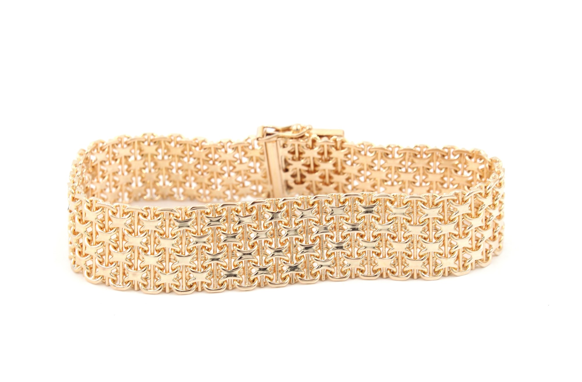 X-länk armband med stavar i 18k guld 4X . vikt:32,3