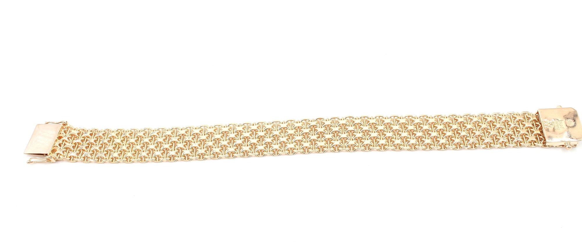 X-länk armband med stavar i 18k guld 4X . vikt:32,3