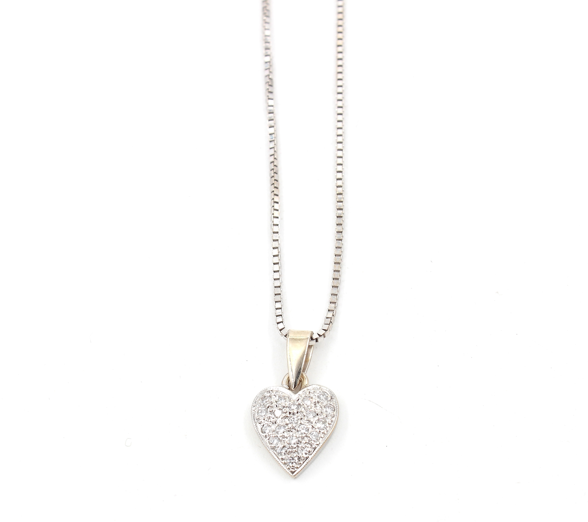 Venezia halsband halsband med diamant hänge i 18k vitguld. vikt:4,62g