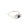 Diamantring med en safir i 18k vitguld ca 0,20 ct diamanter